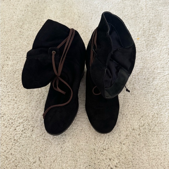 Qupid black heeled booties with ties - Size 6 - Picture 2 of 7